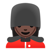 💂🏿‍♀️ Emoji Guarda Mulher: Pele Escura na Google Android 11.0.