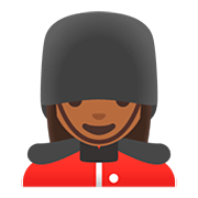 💂🏾‍♀️ Emoji Guarda Mulher: Pele Morena Escura na Google Android 11.0.
