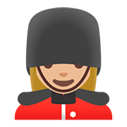💂🏼‍♀️ Emoji Guardia Mujer: Tono De Piel Claro Medio en Google Android 11.0.
