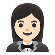 Émoji 🤵🏻‍♀️ Femme En Smoking : Peau Claire sur Google Android 11.0.