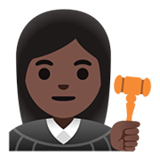 Emoji 👩🏿‍⚖️ Giudice Donna: Carnagione Scura su Google Android 11.0.