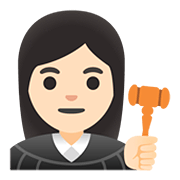 Émoji 👩🏻‍⚖️ Juge Femme : Peau Claire sur Google Android 11.0.