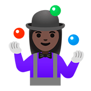 Emoji 🤹🏿‍♀️ Giocoliere Donna: Carnagione Scura su Google Android 11.0.