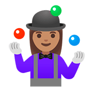 🤹🏽‍♀️ Emoji Mulher Malabarista: Pele Morena na Google Android 11.0.