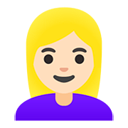 Émoji 👱🏻‍♀️ Femme Blonde : Peau Claire sur Google Android 11.0.
