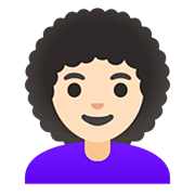 Émoji 👩🏻‍🦱 Femme : Peau Claire Et Cheveux Bouclés sur Google Android 11.0.