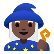 Emoji 🧙🏿‍♀️ Maga: Carnagione Scura su Google Android 11.0.