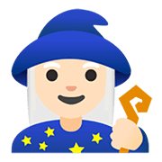 Émoji 🧙🏻‍♀️ Mage Femme : Peau Claire sur Google Android 11.0.