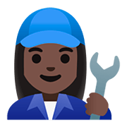 👩🏿‍🔧 Emoji Mechanikerin: dunkle Hautfarbe Google Android 11.0.