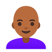 Emoji 👩🏾‍🦲 Donna: Carnagione Abbastanza Scura E Calvo su Google Android 11.0.