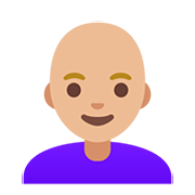 👩🏼‍🦲 Emoji Frau: mittelhelle Hautfarbe, Glatze Google Android 11.0.