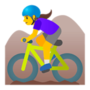Emoji 🚵‍♀️ Ciclista Donna Di Mountain Bike su Google Android 11.0.