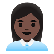 Émoji 👩🏿‍💼 Employée De Bureau : Peau Foncée sur Google Android 11.0.