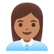 Émoji 👩🏽‍💼 Employée De Bureau : Peau Légèrement Mate sur Google Android 11.0.