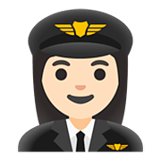 👩🏻‍✈️ Emoji Piloto De Avião Mulher: Pele Clara na Google Android 11.0.