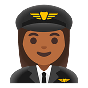 👩🏾‍✈️ Emoji Piloto De Avião Mulher: Pele Morena Escura na Google Android 11.0.