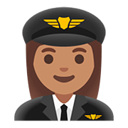 Emoji 👩🏽‍✈️ Pilota Donna: Carnagione Olivastra su Google Android 11.0.