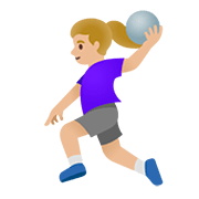 🤾🏼‍♀️ Emoji Handballspielerin: mittelhelle Hautfarbe Google Android 11.0.