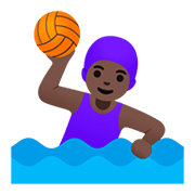 Émoji 🤽🏿‍♀️ Joueuse De Water-polo : Peau Foncée sur Google Android 11.0.