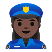 👮🏿‍♀️ Emoji Polizistin: dunkle Hautfarbe Google Android 11.0.