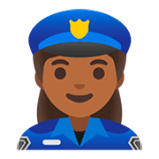 👮🏾‍♀️ Emoji Agente De Policía Mujer: Tono De Piel Oscuro Medio en Google Android 11.0.