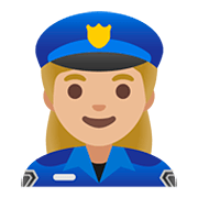 👮🏼‍♀️ Emoji Agente De Policía Mujer: Tono De Piel Claro Medio en Google Android 11.0.