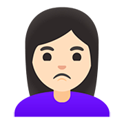 🙎🏻‍♀️ Emoji Mujer Haciendo Pucheros: Tono De Piel Claro en Google Android 11.0.