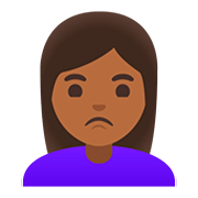 🙎🏾‍♀️ Emoji schmollende Frau: mitteldunkle Hautfarbe Google Android 11.0.