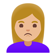🙎🏼‍♀️ Emoji Mujer Haciendo Pucheros: Tono De Piel Claro Medio en Google Android 11.0.