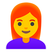 Émoji 👩‍🦰 Femme : Cheveux Roux sur Google Android 11.0.