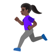 🏃🏿‍♀️ Emoji Mujer Corriendo: Tono De Piel Oscuro en Google Android 11.0.