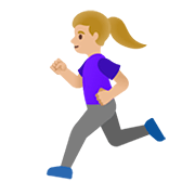 🏃🏼‍♀️ Emoji Mujer Corriendo: Tono De Piel Claro Medio en Google Android 11.0.