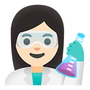 Emoji 👩🏻‍🔬 Scienziata: Carnagione Chiara su Google Android 11.0.