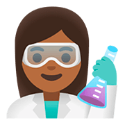 👩🏾‍🔬 Emoji Cientista Mulher: Pele Morena Escura na Google Android 11.0.