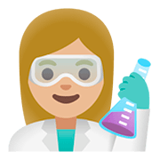 Emoji 👩🏼‍🔬 Scienziata: Carnagione Abbastanza Chiara su Google Android 11.0.