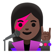 Emoji 👩🏿‍🎤 Cantante Donna: Carnagione Scura su Google Android 11.0.