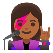 Emoji 👩🏾‍🎤 Cantante Donna: Carnagione Abbastanza Scura su Google Android 11.0.