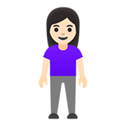 🧍🏻‍♀️ Emoji Mujer De Pie: Tono De Piel Claro en Google Android 11.0.