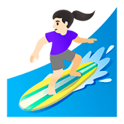 🏄🏻‍♀️ Emoji Mulher Surfista: Pele Clara na Google Android 11.0.