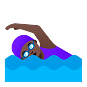 🏊🏿‍♀️ Emoji Mujer Nadando: Tono De Piel Oscuro en Google Android 11.0.