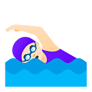 Emoji 🏊🏻‍♀️ Nuotatrice: Carnagione Chiara su Google Android 11.0.