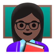 👩🏿‍🏫 Emoji Lehrerin: dunkle Hautfarbe Google Android 11.0.