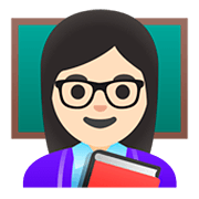 Emoji 👩🏻‍🏫 Professoressa: Carnagione Chiara su Google Android 11.0.