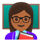 Emoji 👩🏾‍🏫 Professoressa: Carnagione Abbastanza Scura su Google Android 11.0.