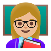 👩🏼‍🏫 Emoji Profesora: Tono De Piel Claro Medio en Google Android 11.0.
