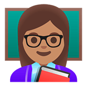 Emoji 👩🏽‍🏫 Professoressa: Carnagione Olivastra su Google Android 11.0.