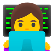 Emoji 👩‍💻 Tecnologa su Google Android 11.0.
