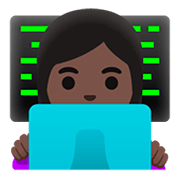👩🏿‍💻 Emoji Tecnóloga: Tono De Piel Oscuro en Google Android 11.0.