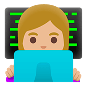 👩🏼‍💻 Emoji Tecnóloga: Tono De Piel Claro Medio en Google Android 11.0.