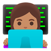 Émoji 👩🏽‍💻 Informaticienne : Peau Légèrement Mate sur Google Android 11.0.
